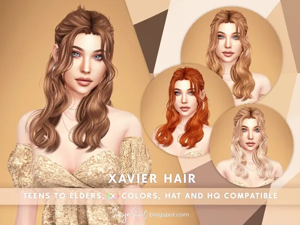 Alpha Xavier Hair With Bangs - The Sims 4 Custom Content