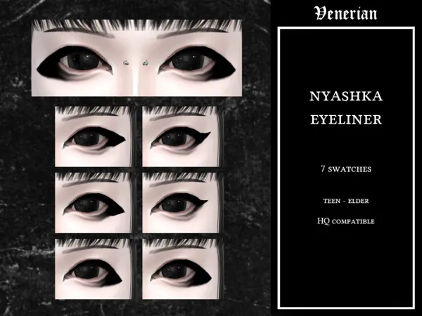 Maxis Match Nyashka Eyeliner by Venerian - The Sims 4 Custom Content