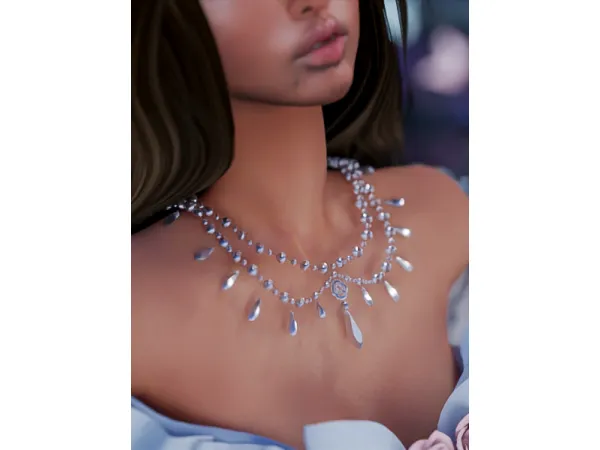 Alpha A Mask Of Blossoms Necklace by Simsonico - The Sims 4 Custom Content