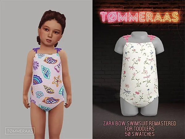 Mix Tu00d8MMERAAS Zara Bow Swimsuit Remastered for Toddlers (139) - The Sims 4 Custom Content