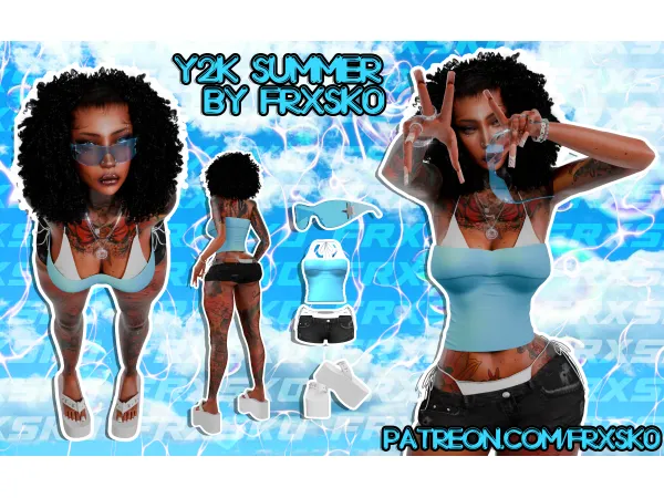 Alpha Y2K SUMMER SUPER PACK by frxsk0 - The Sims 4 Custom Content