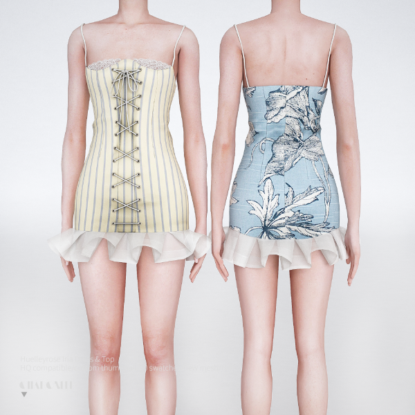 Alpha Huelleyrose Iria Dress Top by simsfinds - The Sims 4 Custom Content