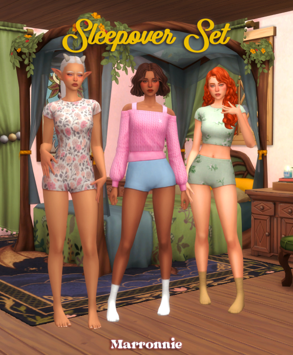 Maxis Match Sleepover Set by simsfinds - The Sims 4 Custom Content