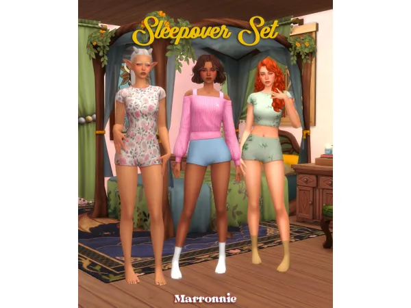 Maxis Match Sleepover Set by Marronnie - The Sims 4 Custom Content