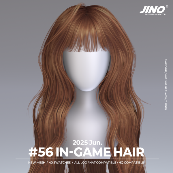 Alpha [JINO] HAIR N56 by simsfinds - The Sims 4 Custom Content