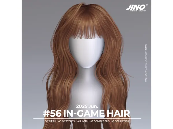 Alpha [JINO] HAIR N56 - The Sims 4 Custom Content