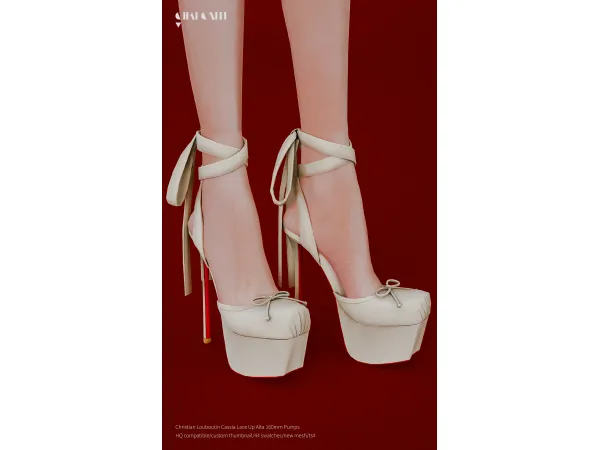 Alpha Christian Louboutin Cassia Lace Up Alta 160mm Pumps by charonlee - The Sims 4 Custom Content