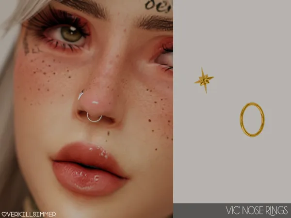Alpha Vic nose rings - The Sims 4 Custom Content