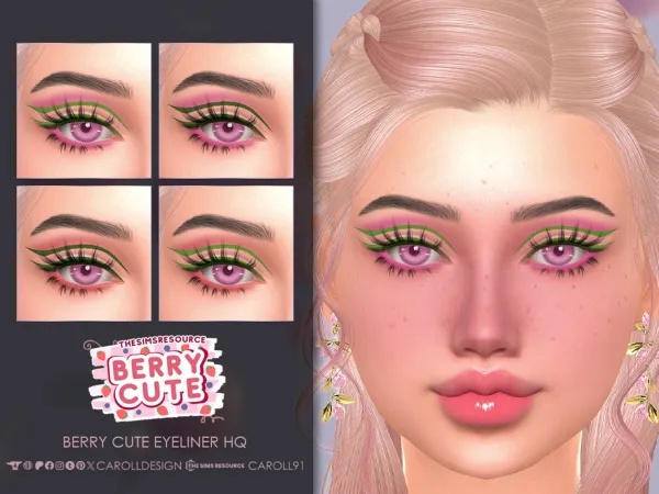 Mix Berry Cute Eyeliner HQ by Caroll912 - The Sims 4 Custom Content