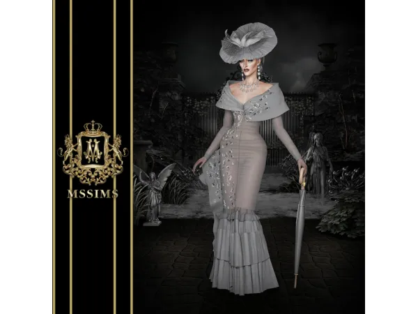 Alpha EDWARDIAN COUTURE by MSSIMS - The Sims 4 Custom Content