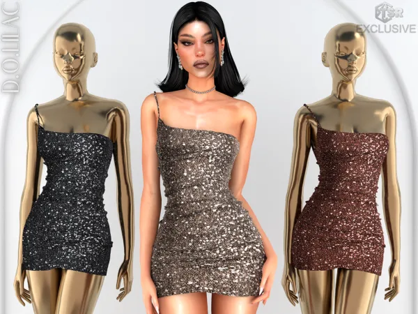 Alpha Asymmetric Mini Dress DO0948 - The Sims 4 Custom Content