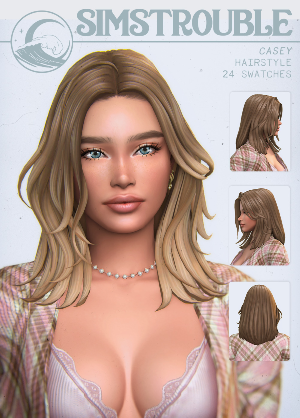 Maxis Match Casey Hairstyle (Unisex) by simsfinds - The Sims 4 Custom Content
