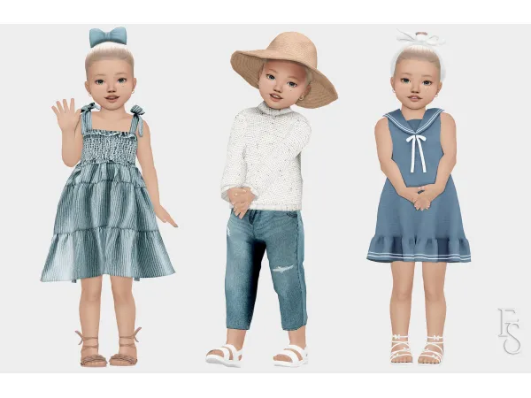 Mix Coastal Toddler Lookbook by farfallasims - The Sims 4 Custom Content