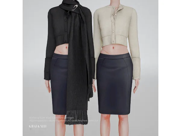 Burberry Scarf Wool Cashmere Cardigan by charonlee