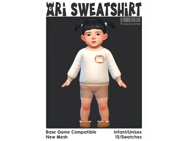 Maxis Match Ari Sweatshirt by pixelunivairse - The Sims 4 Custom Content