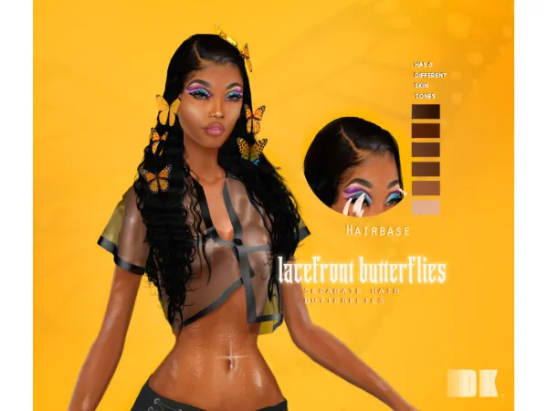 Alpha Lace Front Butterflies - The Sims 4 Custom Content