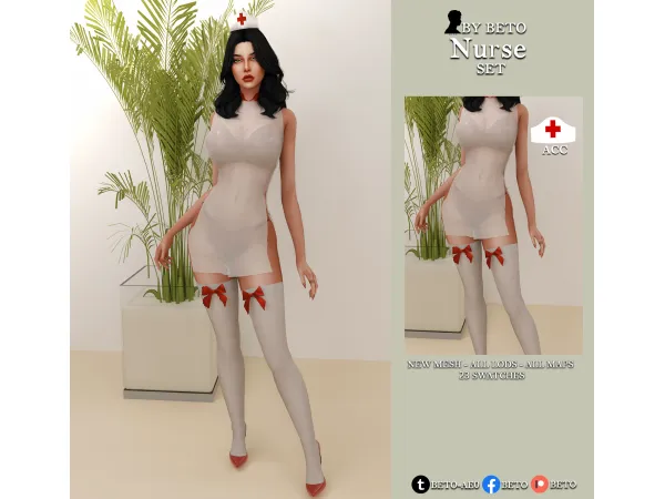 Alpha Nurse SET by Beto - The Sims 4 Custom Content