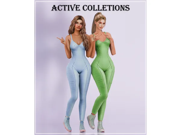 Alpha Becca Active Flow Collections u2013 Jumpsuit Set 03 - The Sims 4 Custom Content
