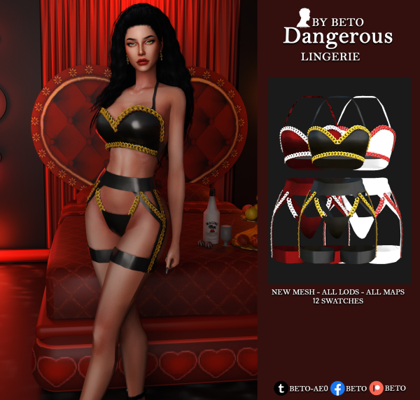 Alpha Dangerous (Lingerie) by simsfinds - The Sims 4 Custom Content