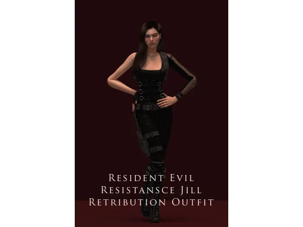 Alpha Resident Evil Resistansce Jill Retribution Outfit by astya96cc - The Sims 4 Custom Content