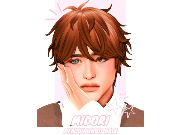 Maxis Match Llewellyn Hair by Peachibunnii - The Sims 4 Custom Content