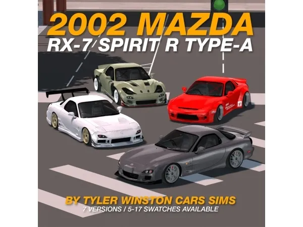 Alpha Tyler Winston Cars 2002 Mazda RX 7 Spirit R Type A - The Sims 4 Custom Content