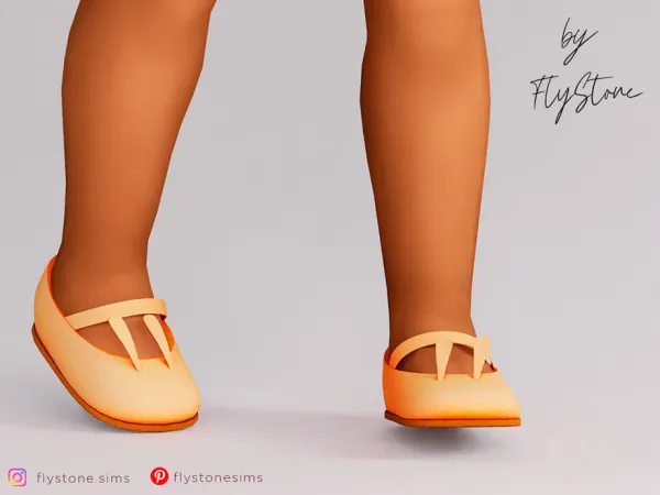 Mix Toddler Leather Glossy Flats With Rabbit Ears by FlyStone - The Sims 4 Custom Content