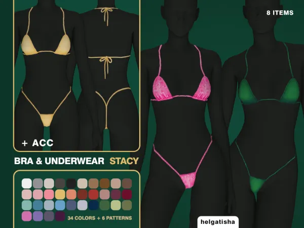 Mix STACY BRA UNDERWEAR by helgatisha - The Sims 4 Custom Content