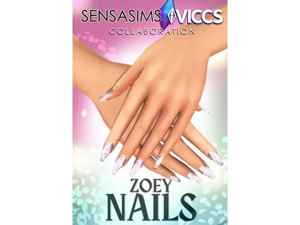 Alpha VICCS X SENSASIMS_ DEMON HUNTERS KPOP ZOEY NAILS (TEEN ELDER) - The Sims 4 Custom Content