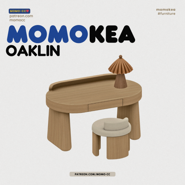 Maxis Match OAKLIN DESK SET by simsfinds - The Sims 4 Custom Content
