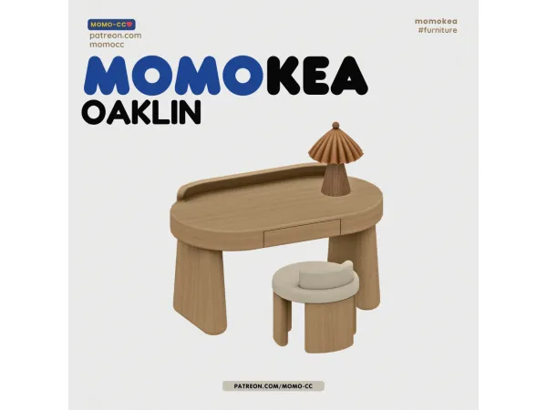 Maxis Match OAKLIN DESK SET by MOMO - The Sims 4 Custom Content