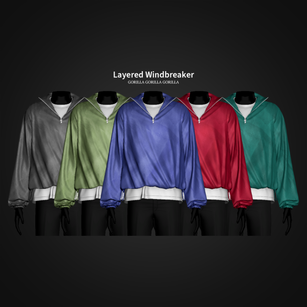 Alpha Layered Windbreaker by simsfinds - The Sims 4 Custom Content