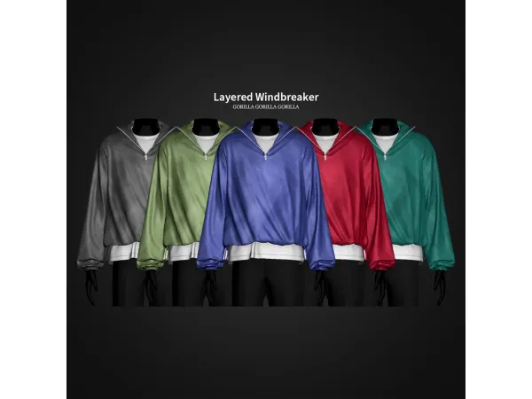 Alpha Layered Windbreaker by gorillax3 - The Sims 4 Custom Content