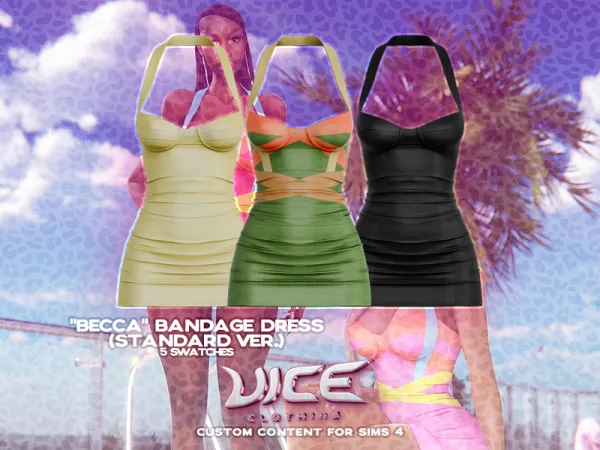 Alpha VICE BECCA Bandage Dress (Standard Version) - The Sims 4 Custom Content