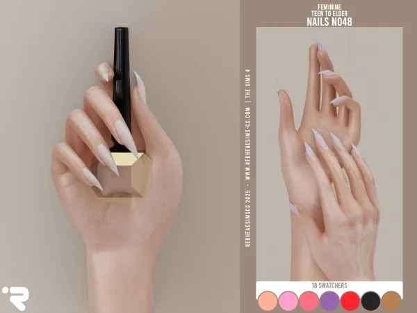 Alpha AF NAILS N048 - The Sims 4 Custom Content