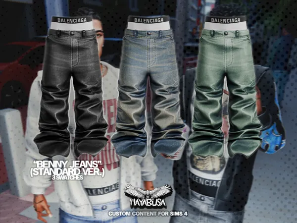 Alpha HAYABUSA Benny Jeans (Standard Version) - The Sims 4 Custom Content