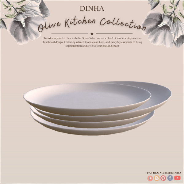 Alpha Olive Kitchen Plates by dinhagamer - The Sims 4 Custom Content