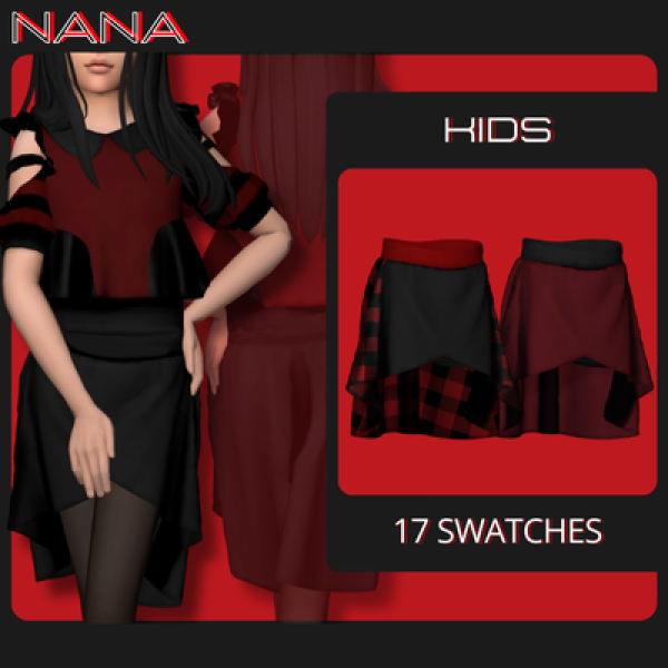 Maxis Match NANA7 Skirt Mullet by 7nana - The Sims 4 Custom Content