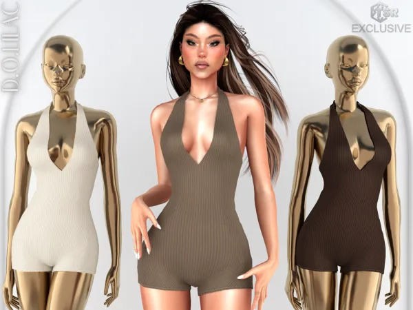 Alpha Ribbed Cotton Bodysuit DO0949 - The Sims 4 Custom Content