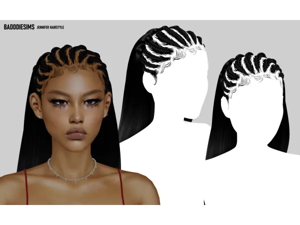 Alpha JENNIFER HAIRSTYLE by BadddieSims - The Sims 4 Custom Content