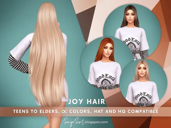 Alpha Joy Hair [Simsfinds] - The Sims 4 Custom Content