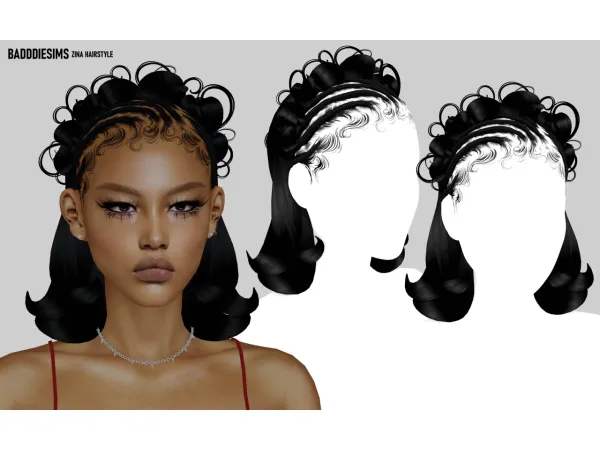 Alpha ZINA HAIRSTYLE by BadddieSims - The Sims 4 Custom Content
