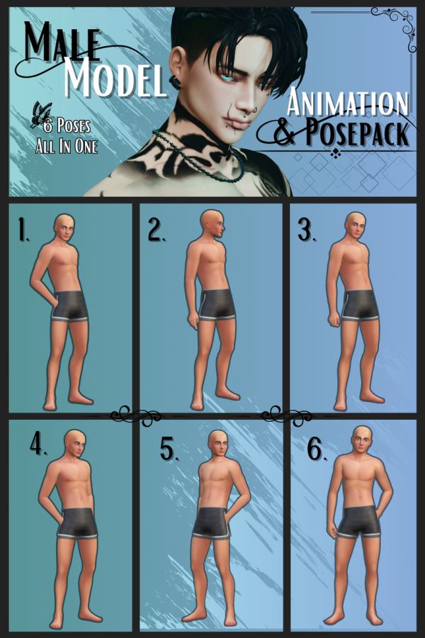 Mix Male Model AnimationPosepack by simsfinds - The Sims 4 Custom Content