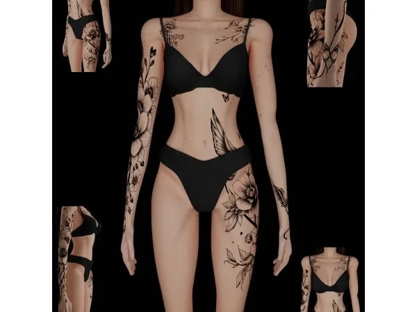 Mix Female tattoo 22 - The Sims 4 Custom Content