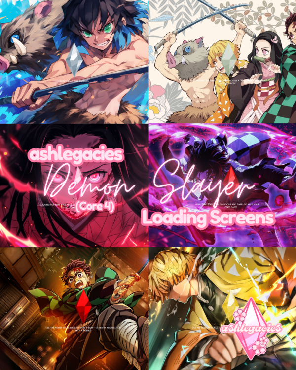 Mix Demon Slayer (Core 4) Loading Screens by ashlegacies - The Sims 4 Custom Content