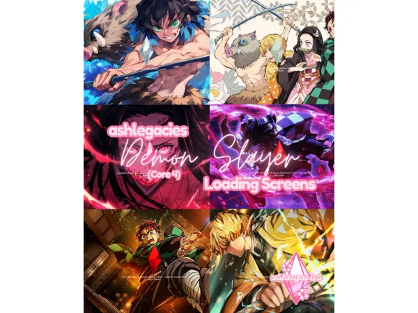 Mix Demon Slayer (Core 4) Loading Screens - The Sims 4 Custom Content