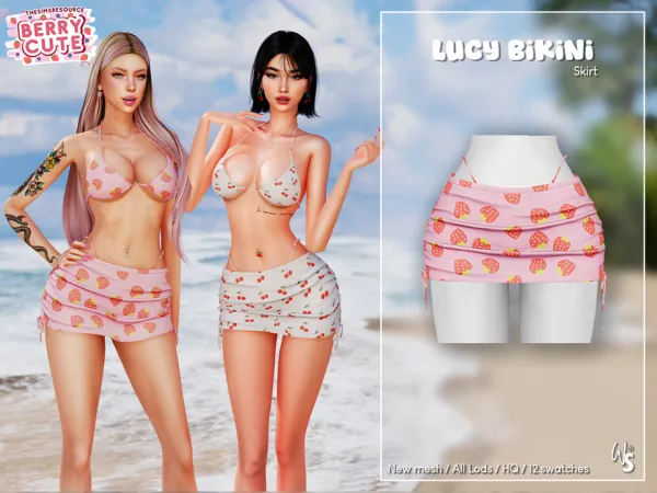 Alpha Berry Cute Lucy Bikini Skirt - The Sims 4 Custom Content