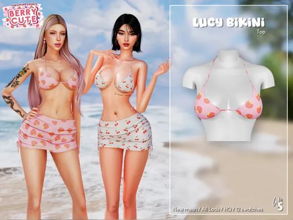 Alpha Berry Cute Lucy Bikini Top - The Sims 4 Custom Content