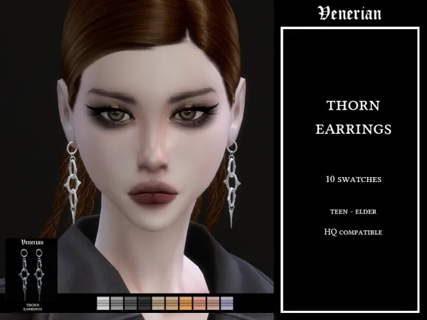 Mix Thorn Earrings by Venerian - The Sims 4 Custom Content