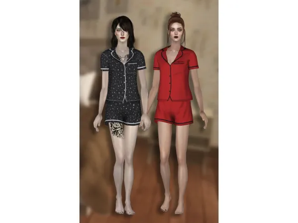 Sims 2 Alpha  CC: 4t2 Elliesimple Two Piece Pajamas by fakebloood